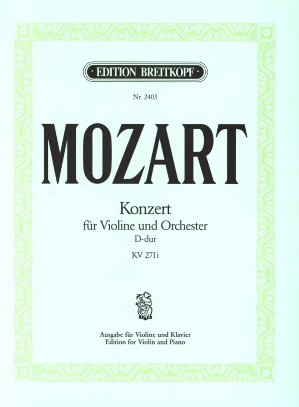 Pianos Arévalo - Mozart. Konzert für Violine und Orchester Nr. 7 D-Dur KV 271a