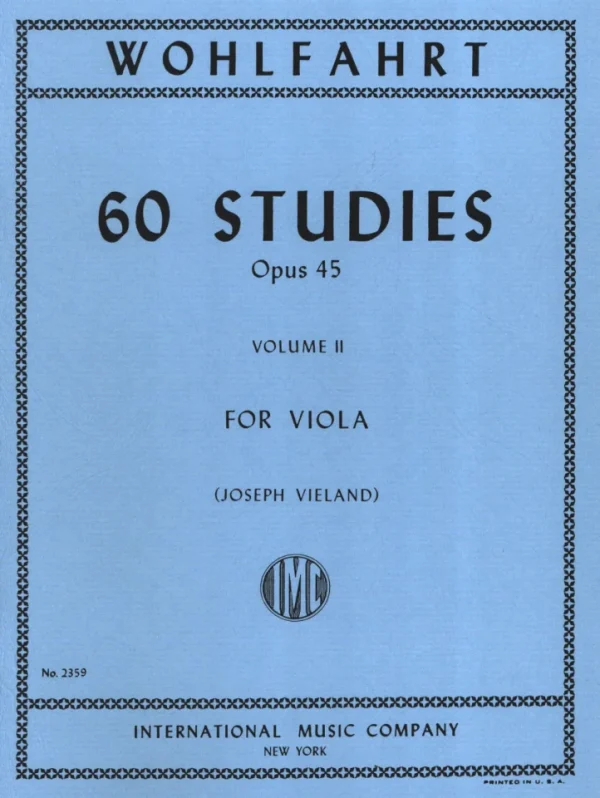 Pianos Arévalo - Wohlfahrt. 60 Studies. Op.45. Vol. II (Viola)