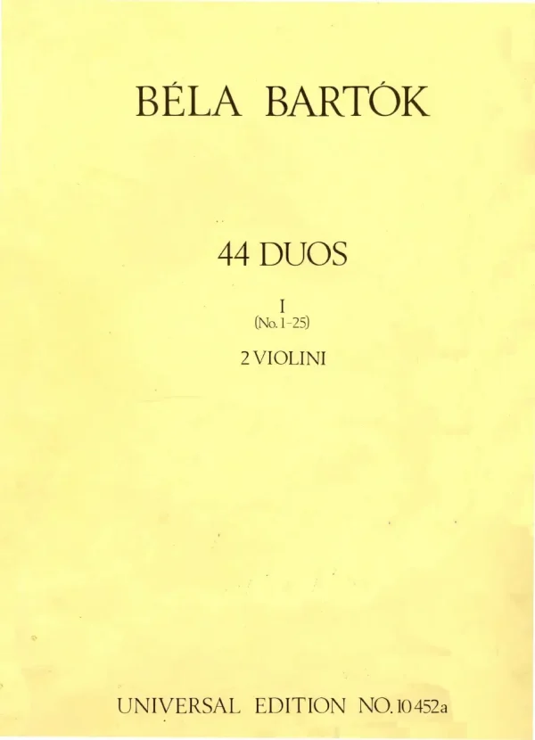 Pianos Arévalo - Bartók. 44 Duos I (Nº 1-25) (2 violines)